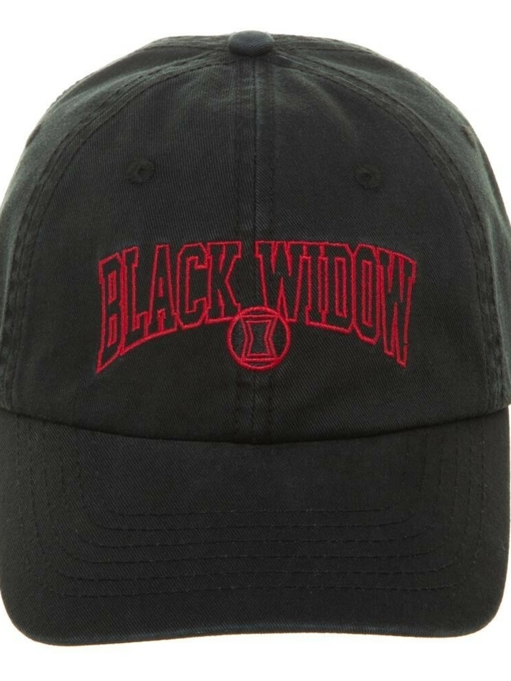 Disney Black and Red Black Widow Embroidered Baseball Cap